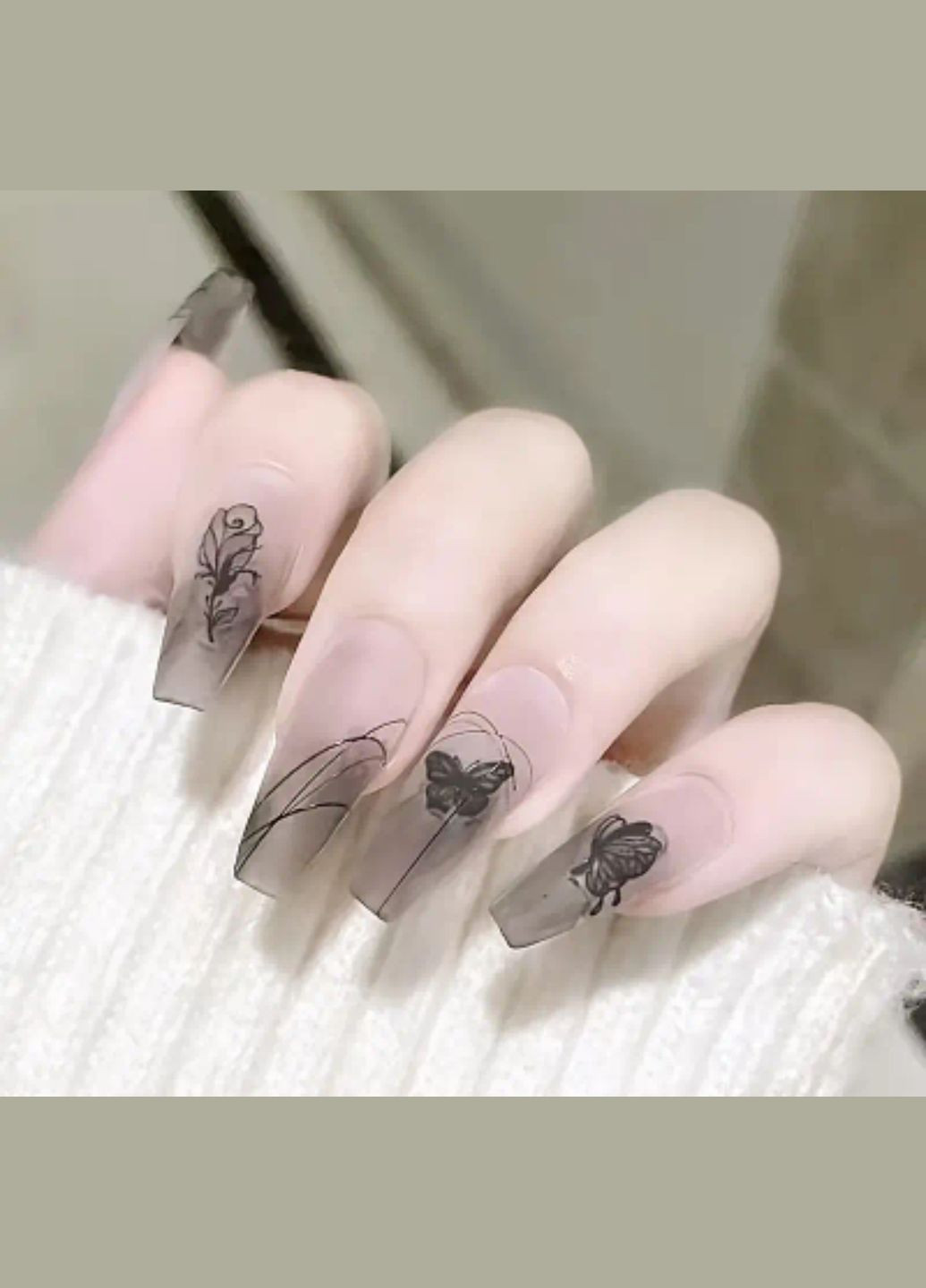 Набір накладних нігтів в комплекті з двостороннім скотчем Nails (308067539)