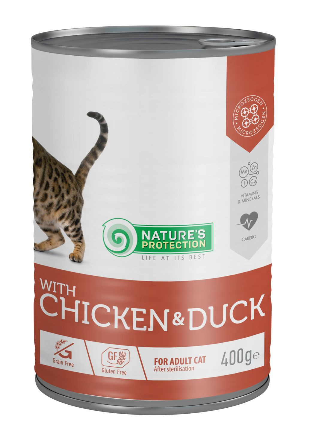 Вологий корм для дорослих кішок після стерилізації з куркою й качкою with Chicken & Nature's Protection (279567211)