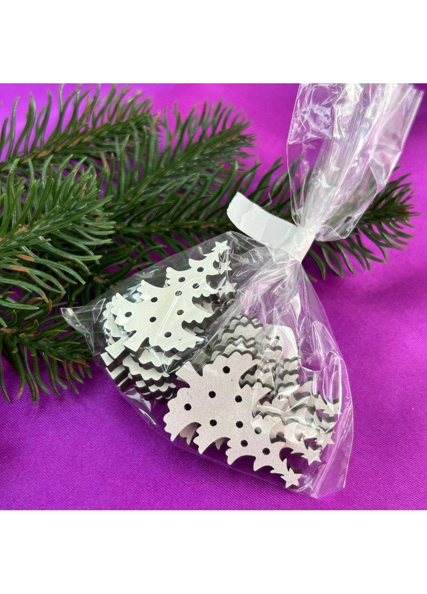 Дерев'яний декор новорічний "Ялинка із зірочкою" 4,3 см Plus-plus (354796131)