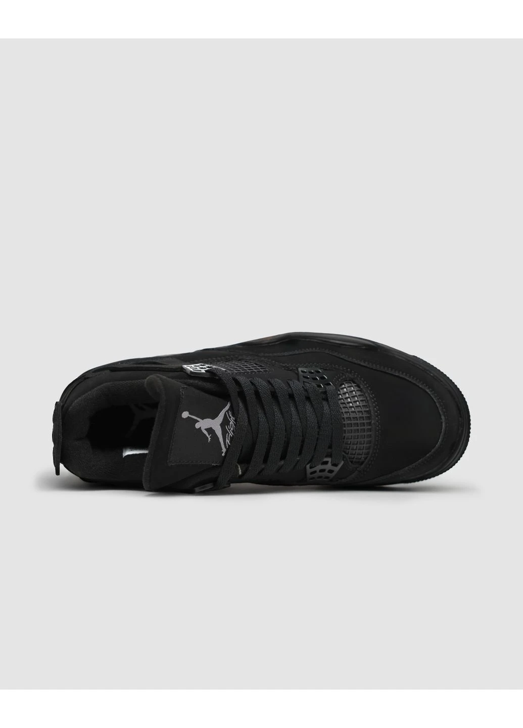 Черные летние кроссовки nike air jordan retro 4 black cat найк аир джордан No Brand