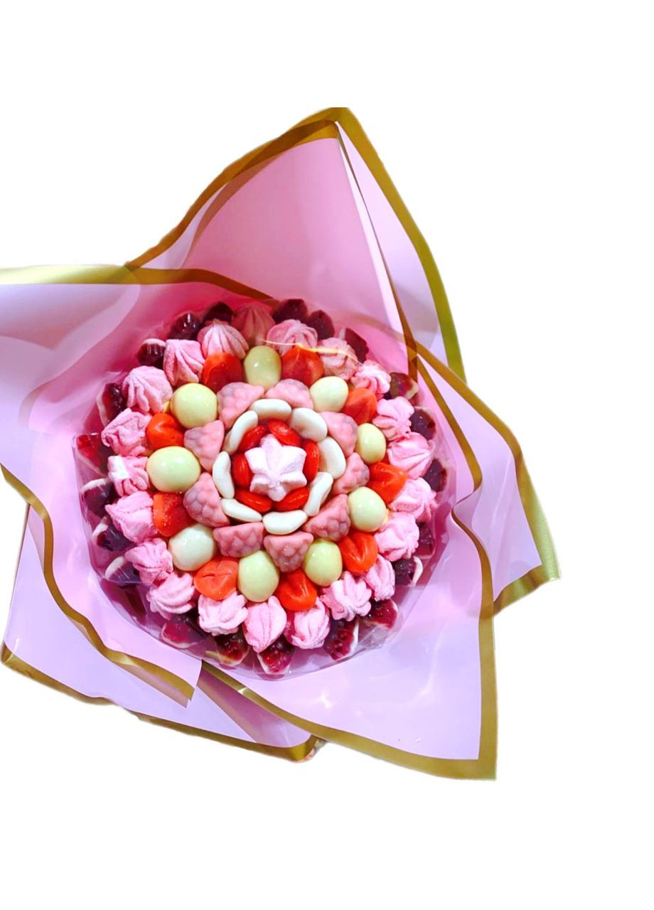 Солодкий букет з мармеладу та маршмелоу Пурпурний - 1 1 кг Мармеладний Кіт (315427695)