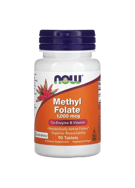 Витамины и минералы Methyl Folate 1000 mcg, 90 таблеток Now (376166877)