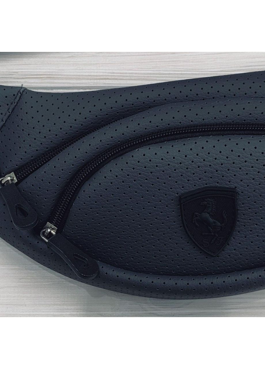 Бананка перфорированная стильная городская мужская практичная сумка аксессуар поясная кожзам No Brand (348779969)