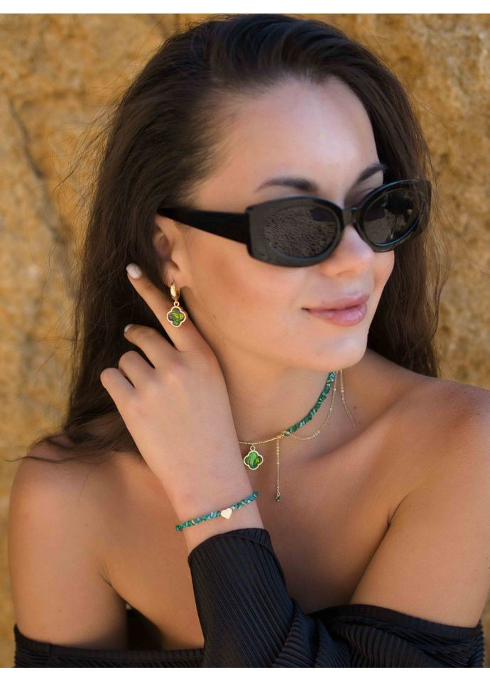 Серьги зеленые 5401 LeBijou (367580685)