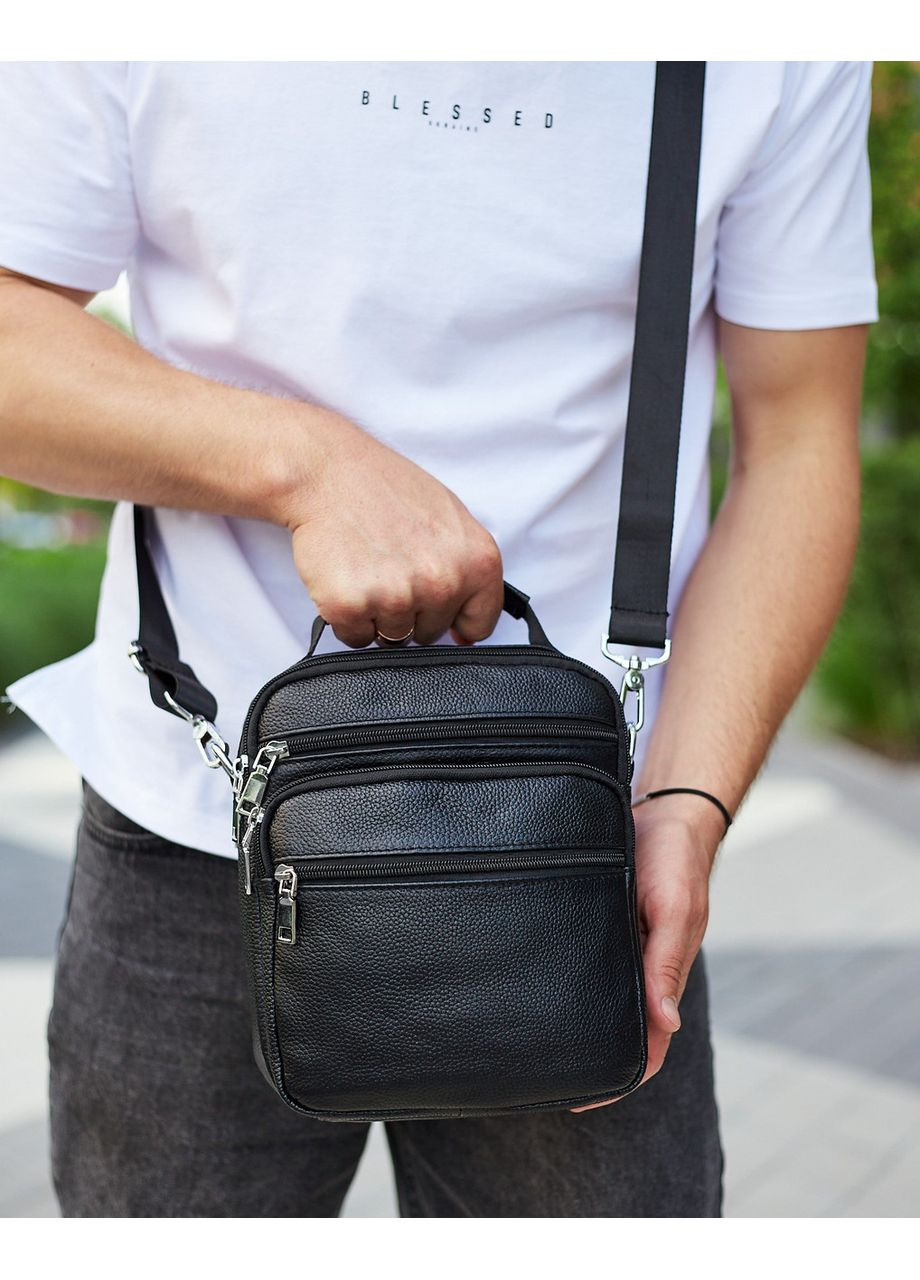 Мужская сумка-барсетка кожаная 22х24х8 / мессенджер на одно плечо для города и путешествий, No Brand (335039877)