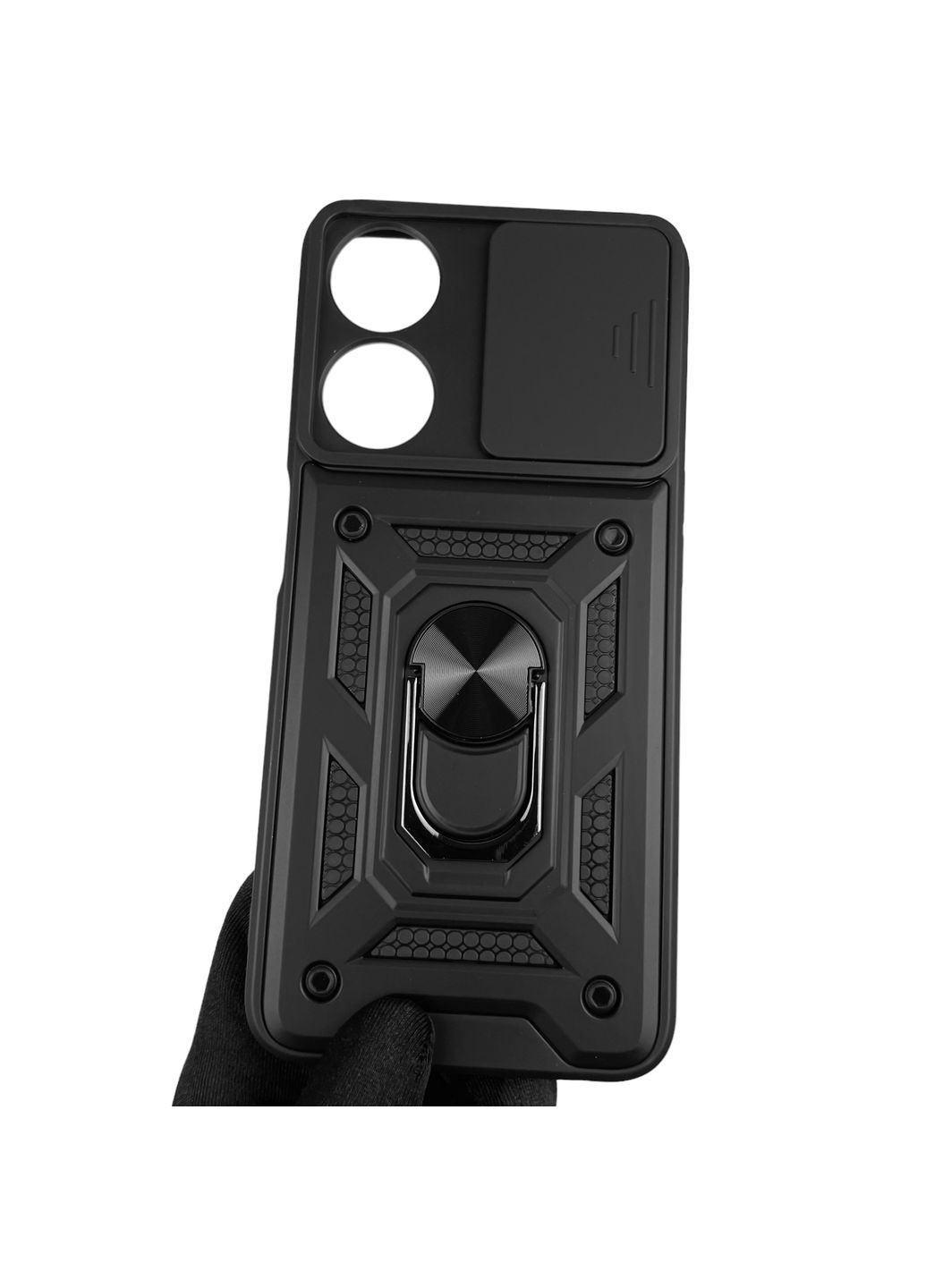 Чехол для A78 4G бронированный с кольцом со шторкой на камеру на оппо а78 4г чёрный rg1 Oppo (366020214)