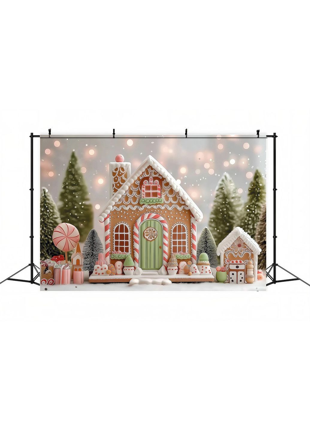 Фотозона Пряникова хатинка з ялинками – №46585 Vinylpex (369929977)