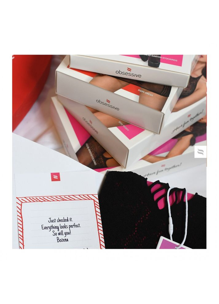 Сукня Rocker з перфорацією, чорна, S/M/L Obsessive (332053002)