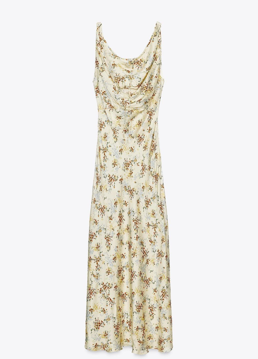 Желтое повседневный платье Zara с цветочным принтом