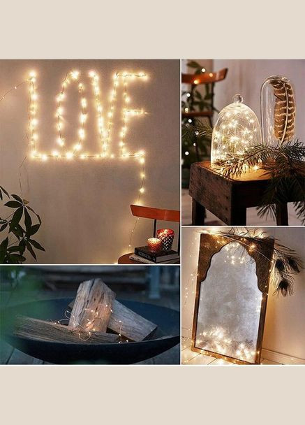 Гирлянда нить с USB, длина 20м, 200Leds, цвет желтый No Brand (322581840)