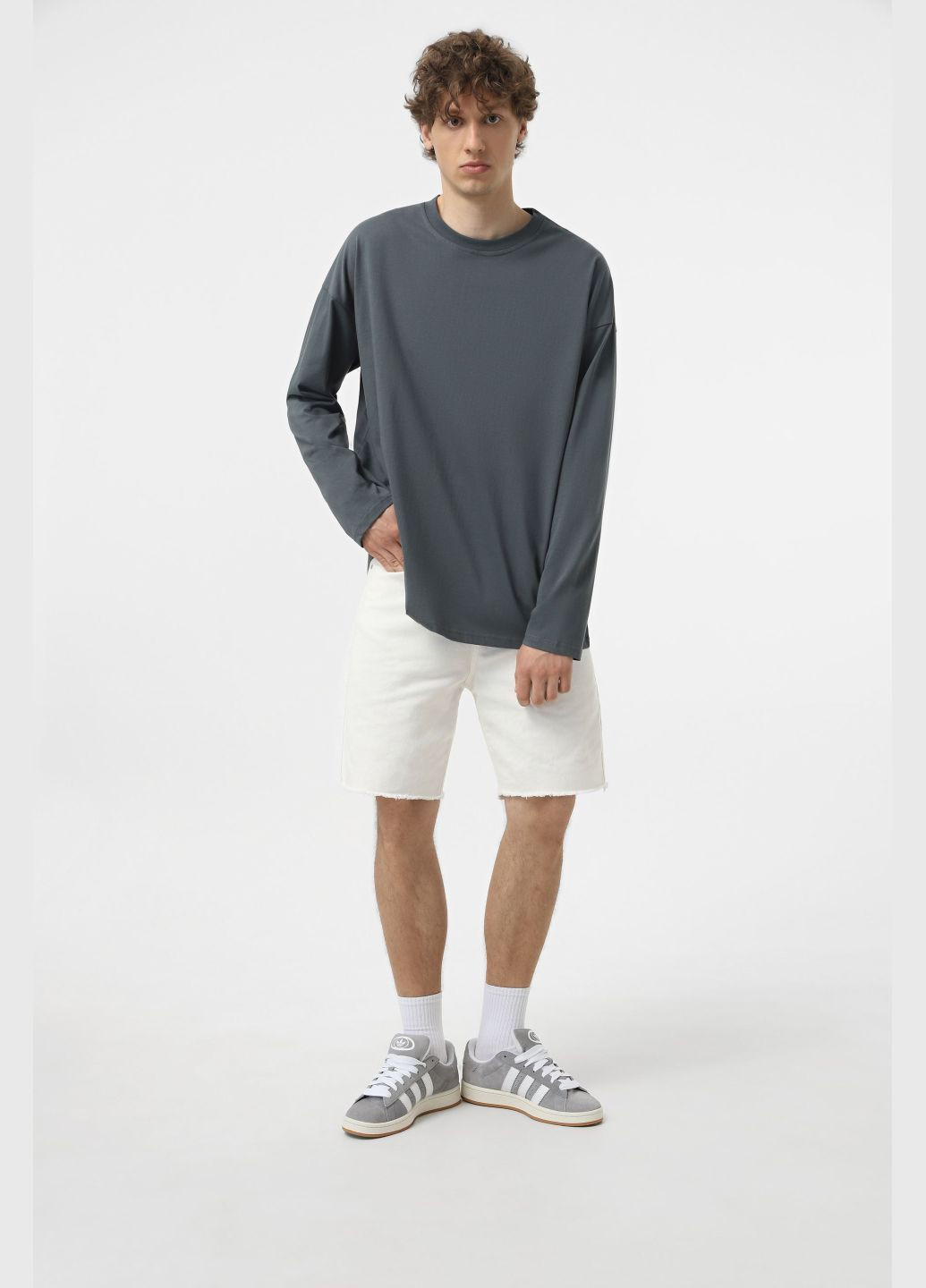 Темно-серый демисезонный спортивный, повседневный, кэжуал лонгслив Ейсік