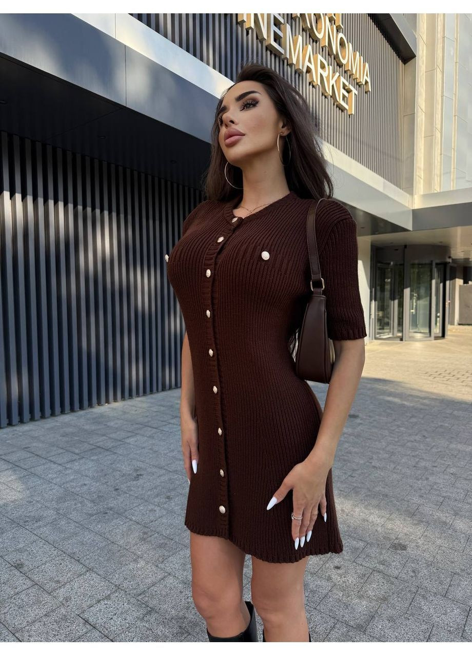 Коричнева кежуал жіноча сукня No Brand