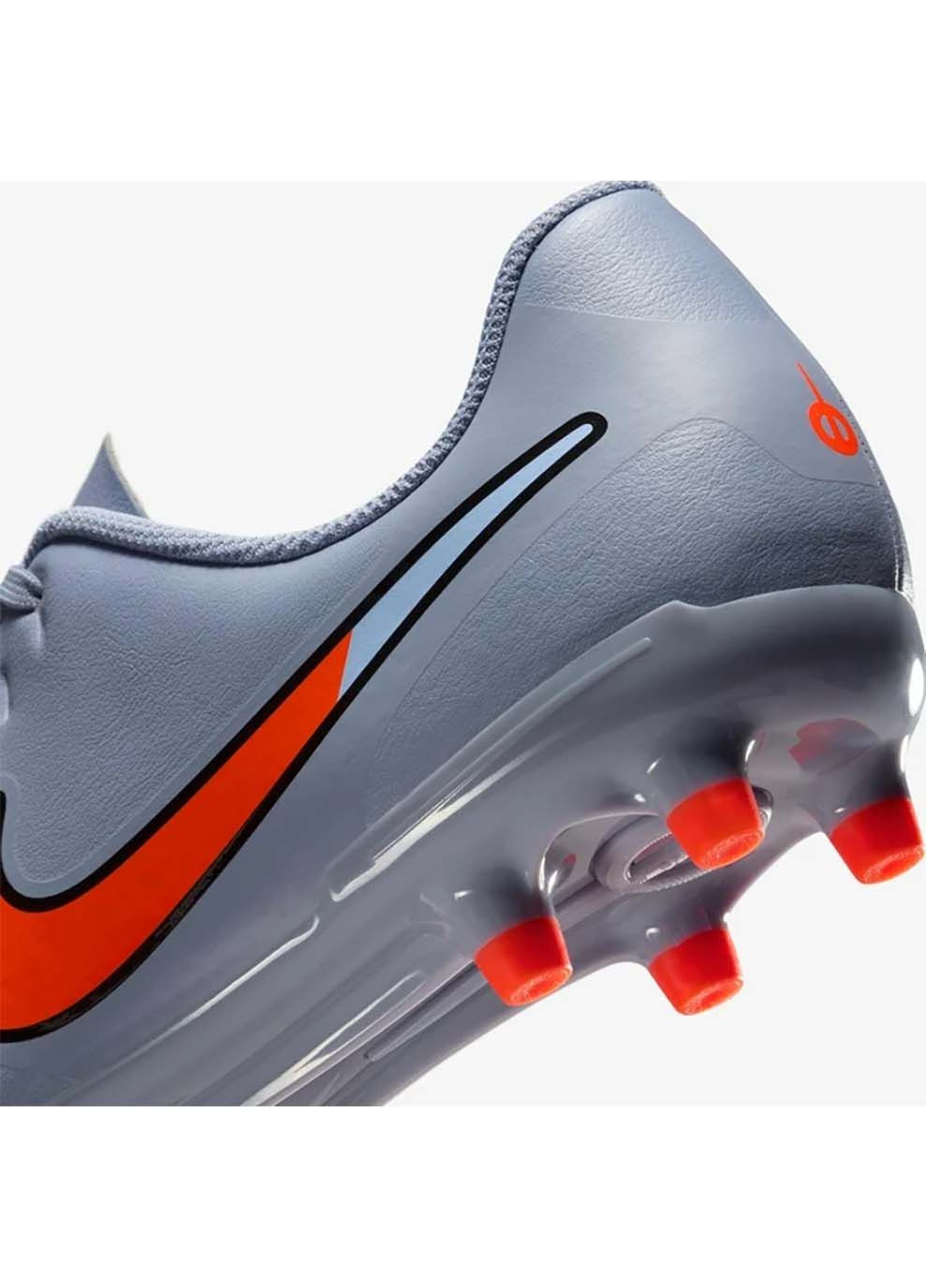 Голубые детские бутсы jr legend 10 club fg/mg голубой Nike