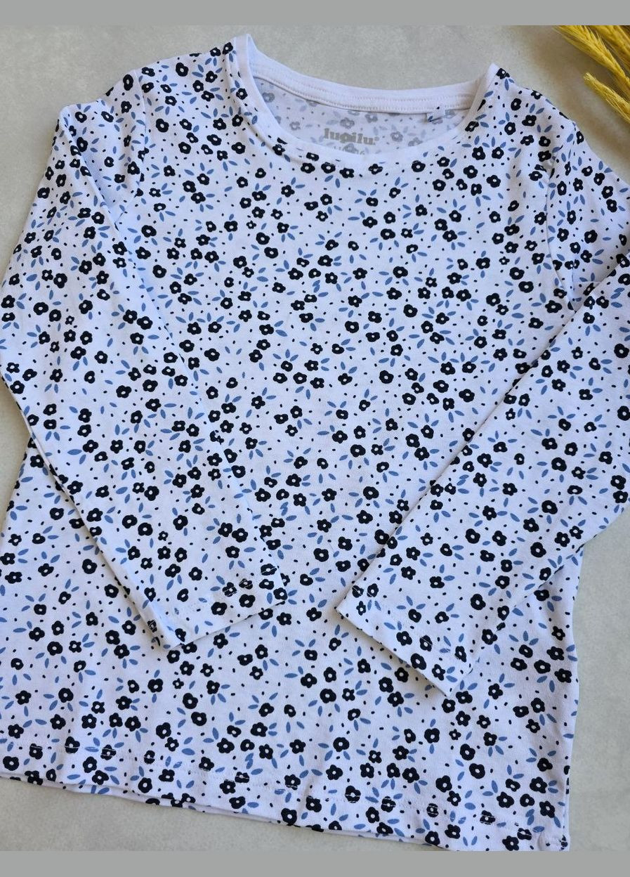 Белый демисезонный лонгслив Lupilu с цветами