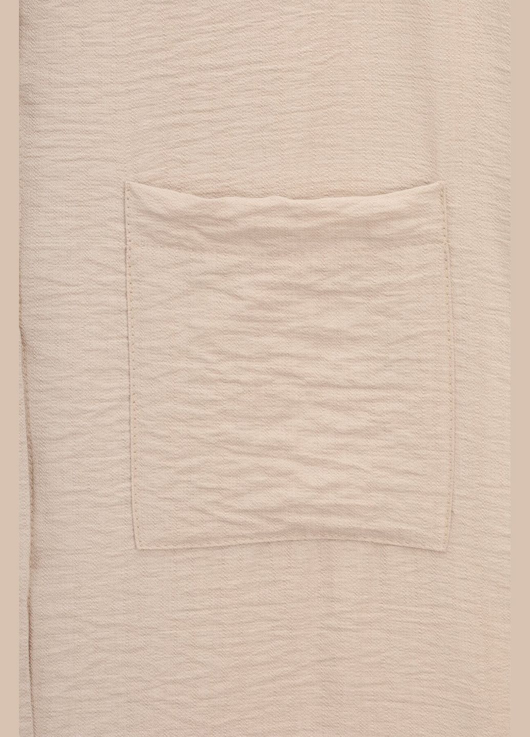 Бежевая повседневный рубашка однотонная On me