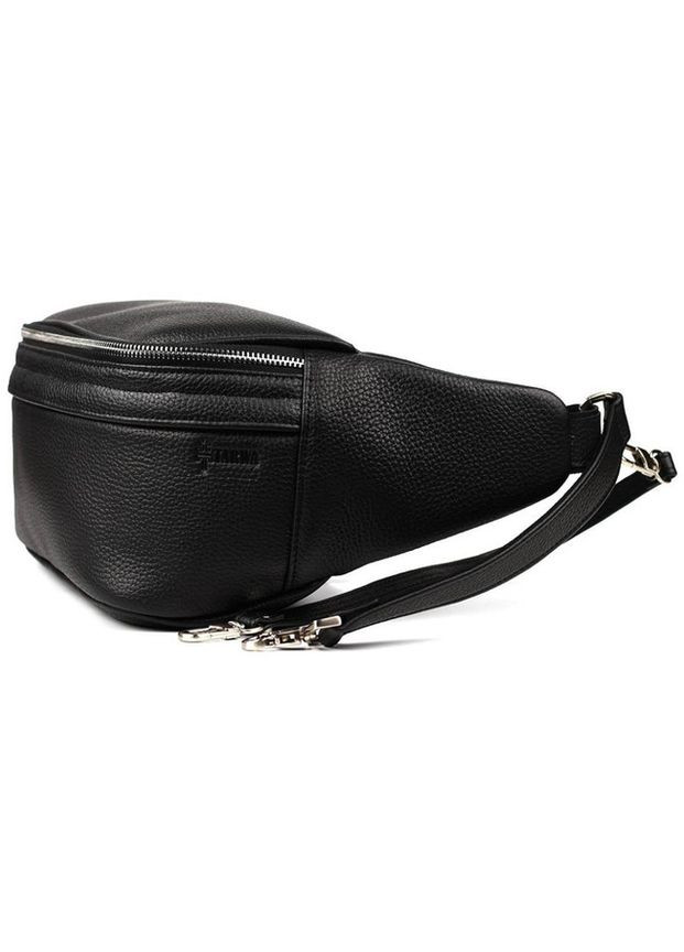 Чоловіча шкіряна сумка на пояс через плече для телефону та документів середня Чорний 38632 TARWA (352165911)