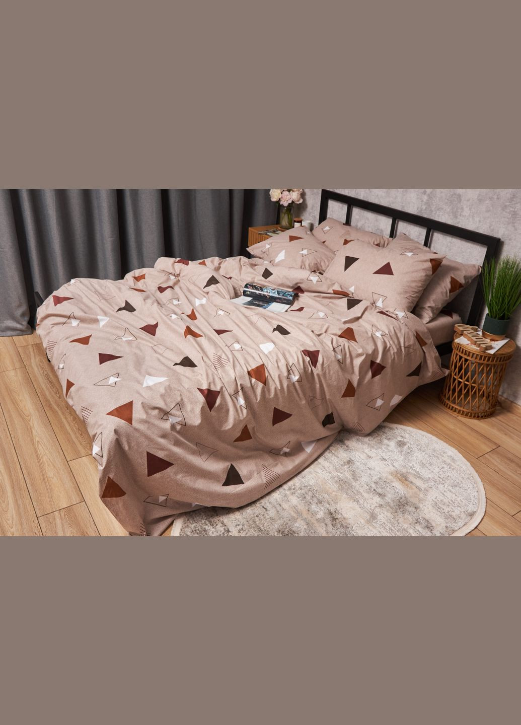 Комплект постільної білизни Бязь Gold Люкс «» полуторний євро 160х220 наволочки 4х50х70 (MS-820005553) Moon&Star Delta (296910008)