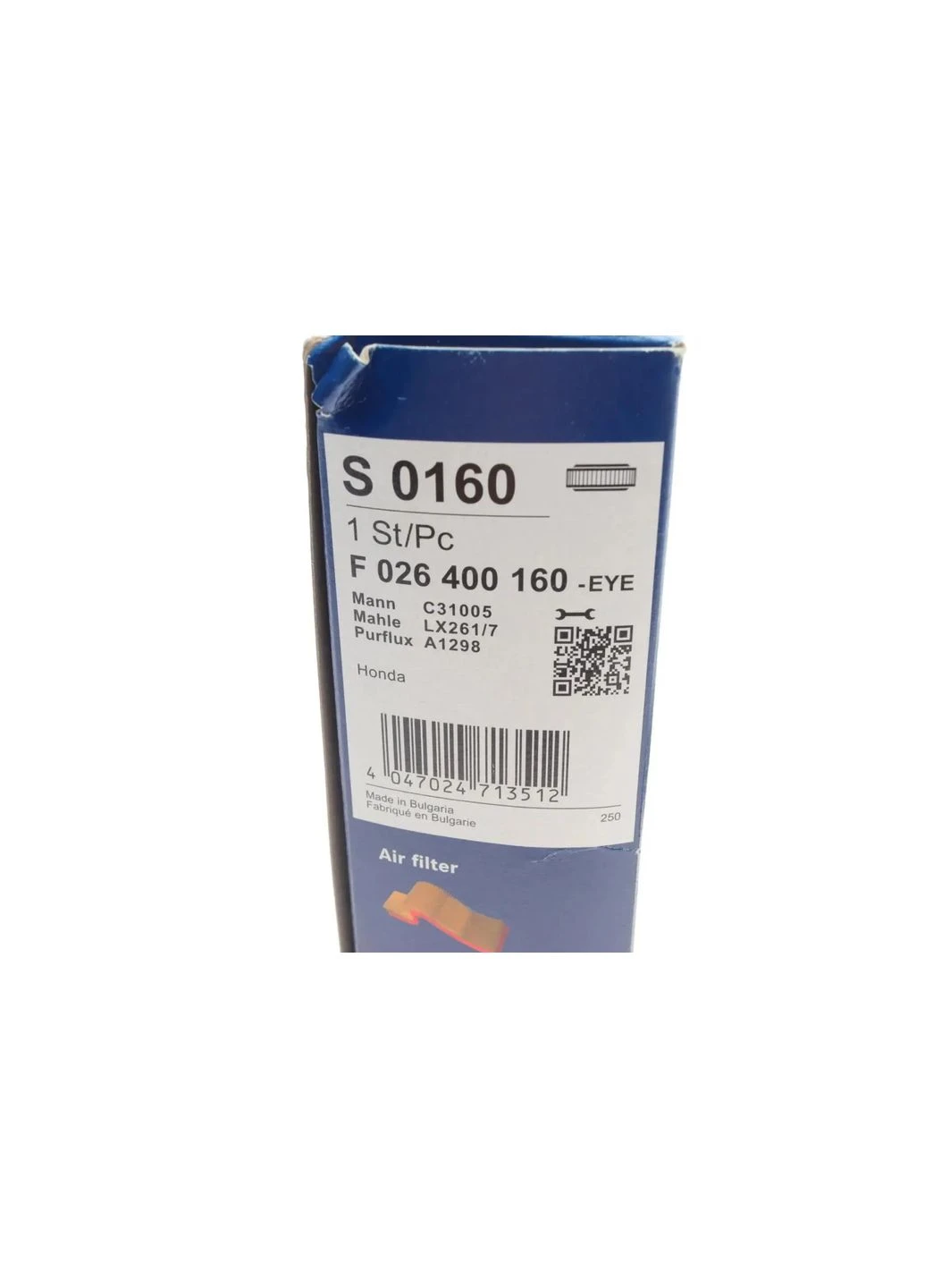 ВОЗДУШНЫЙ ФИЛЬТР ВСТАВКА F 026 400 160 Bosch (381471386)