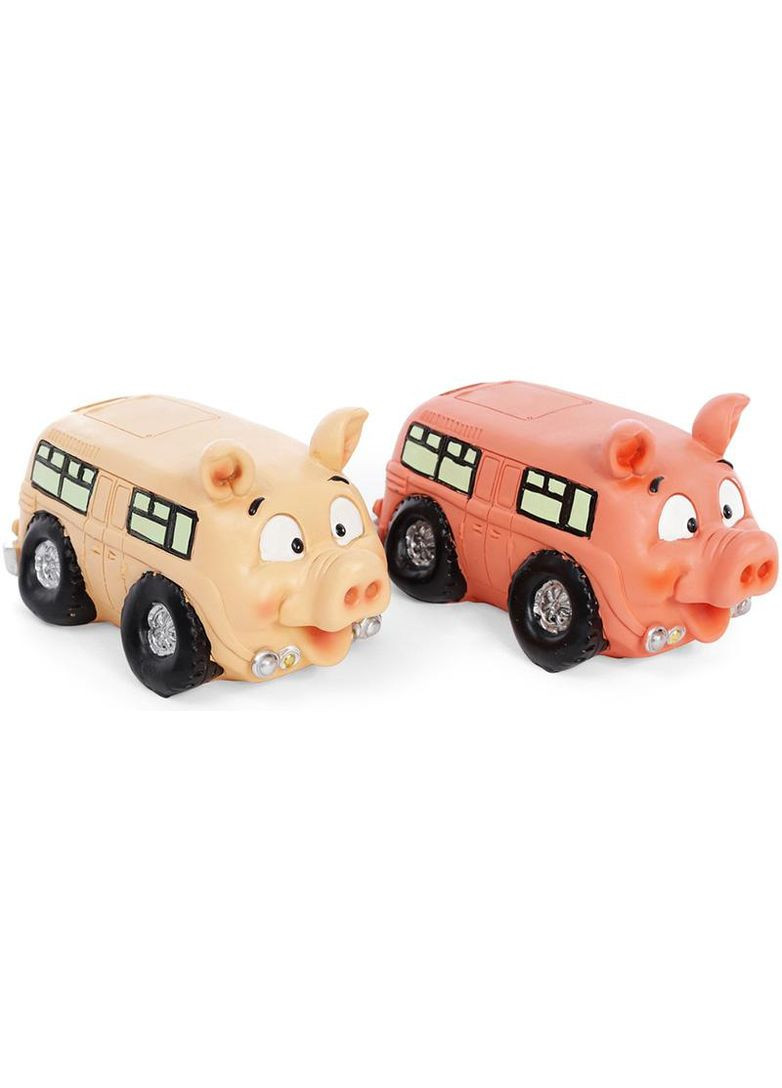 Копилка-свинка Автобус полистоун бежевый или коралловый для детей свинья-копилка 19,5х11х10,5 см Bona (368981614)
