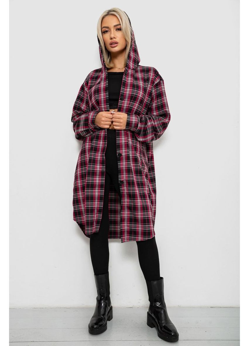 Жіночий кардиган в клітинку, колір бордовий, 257R233-5 Ager (363830172)