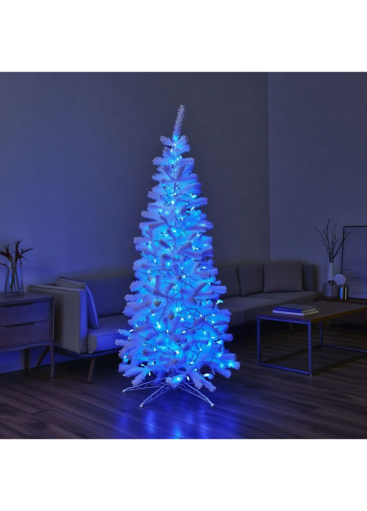 Гірлянда Різдвяна фея вулична 100 м 1000 LED білий провід Синій CF1000L100MWBL Garlando (366219501)