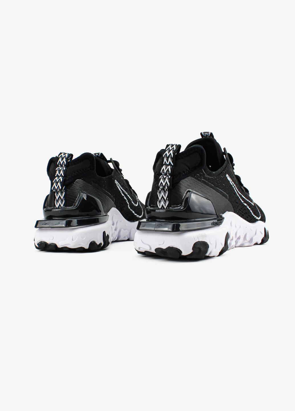 Черно-белые всесезонные кроссовки мужские nike react vision black white | найк реакт висион черно-белые No Brand