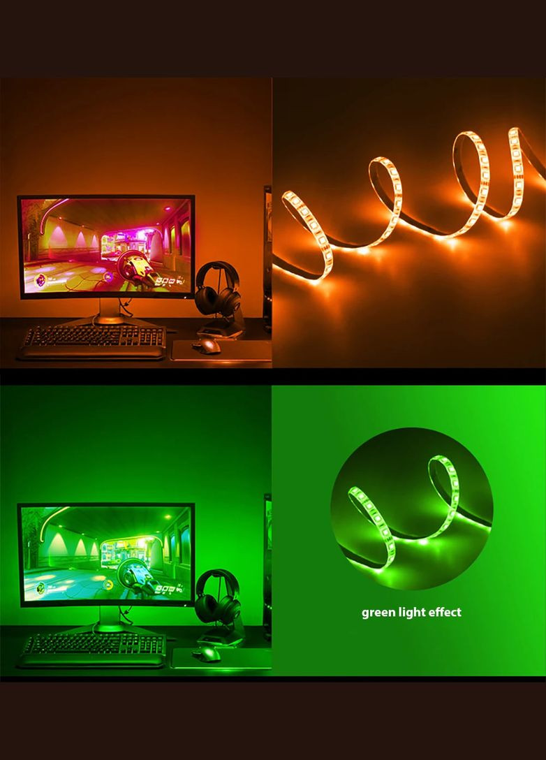 Розумна підсвітка монітора 60 ламп/метр, 3,5 метра для ПК і Android-TV, Adalight Dream, Ambibox Led Ambilight (327368327)