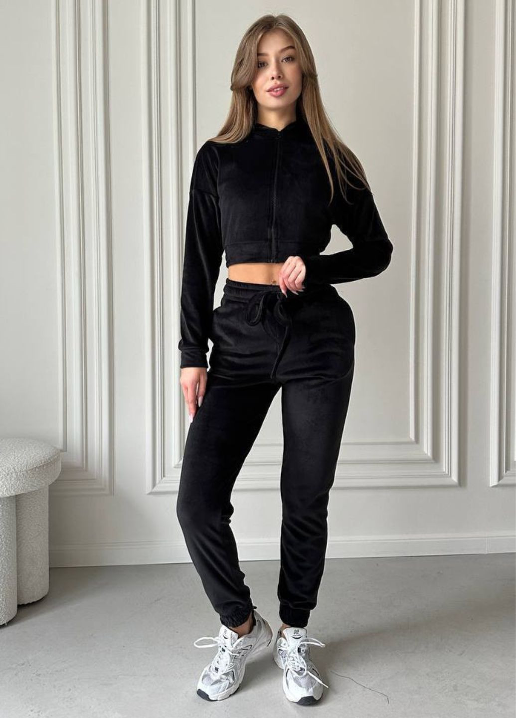 Спортивный костюм с укороченной кофтой на молнии с капюшоном Україна (304726149)