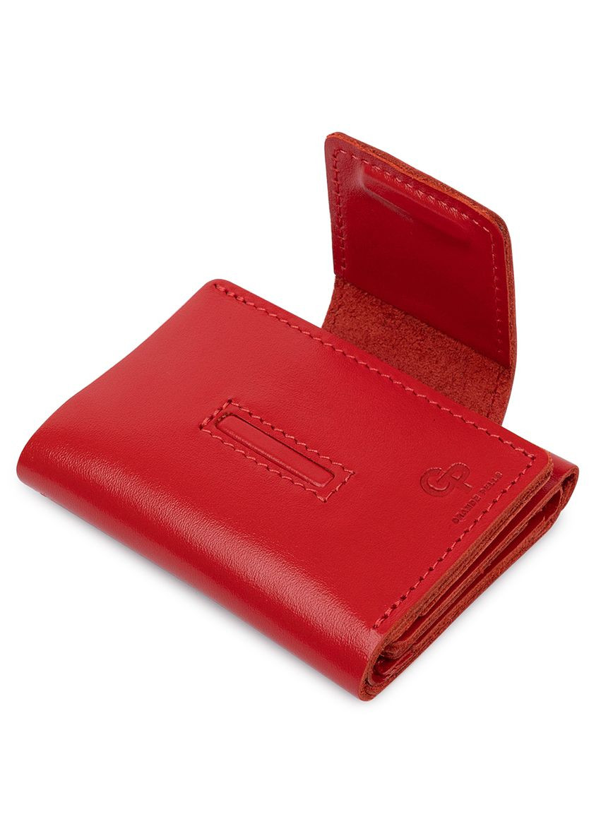 Жіночий гаманець з натуральної шкіри в три складання 11549 Червоний Grande Pelle (306881976)