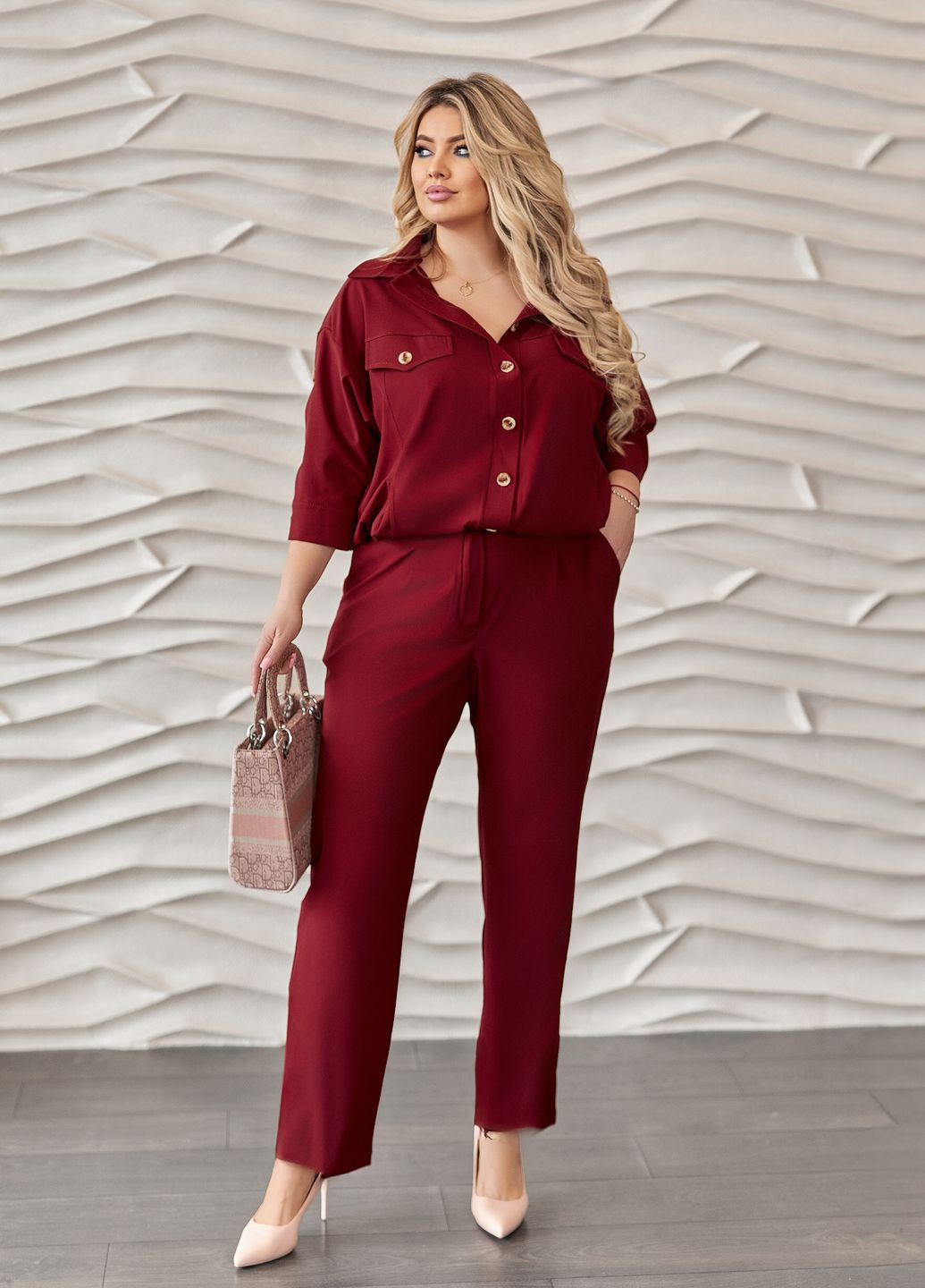 Жіночий костюм з сорочкою No Brand (322421999)