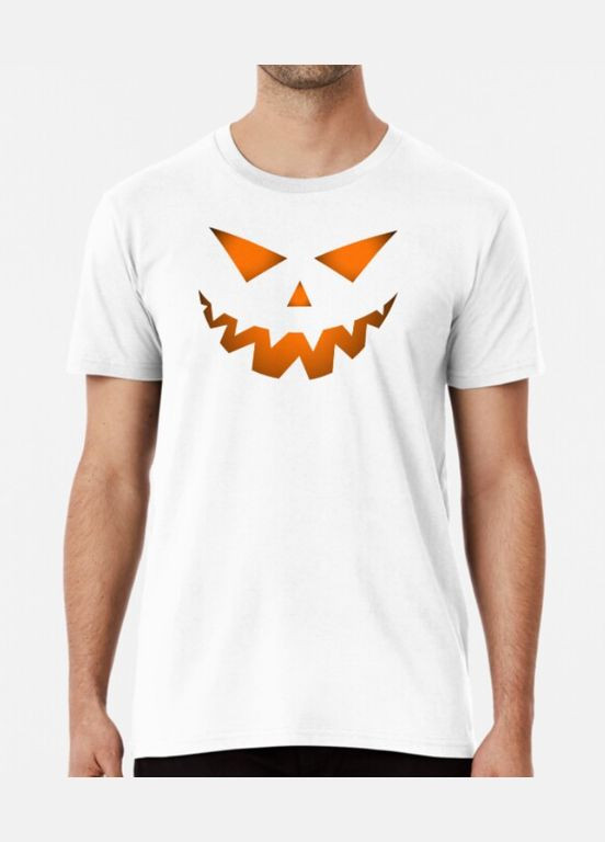 Белая мужская футболка с принтом зловещая тыква хэллоуин Stedman
