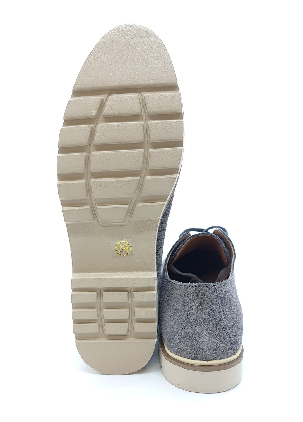 Женские туфли серые замшевые L-10-4 24,5 см (р) Lonza