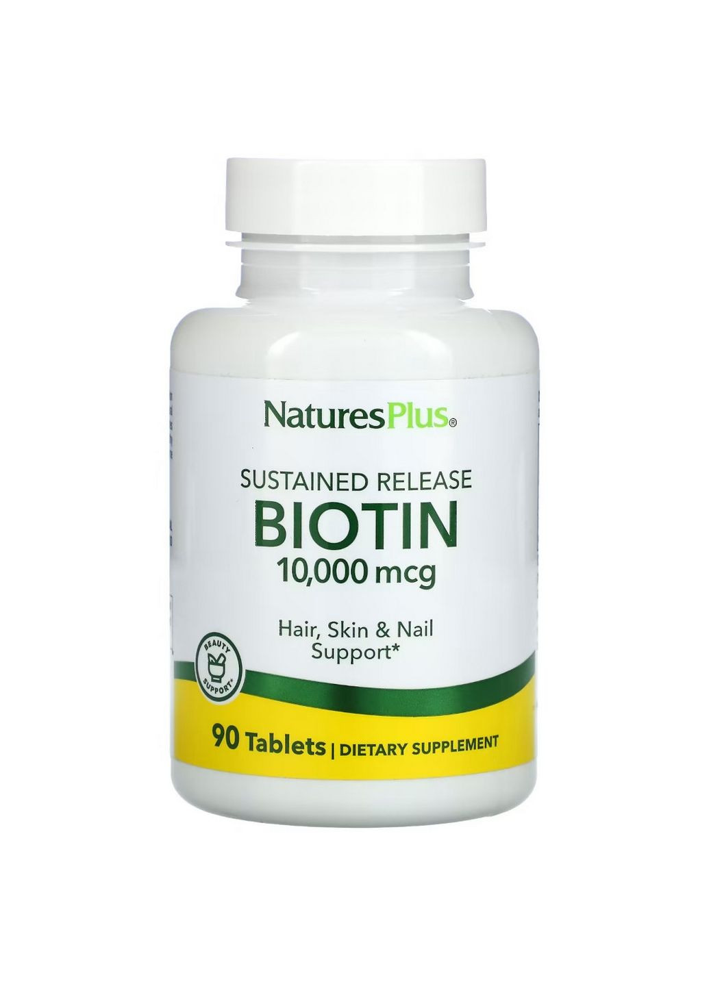 Витамины и минералы Biotin 10000 mcg, 90 таблеток Natures Plus (293339214)