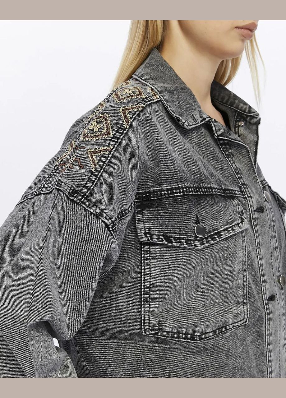 Джинсова вишита куртка Таємнича сіра ESQ 5630 (303899030)