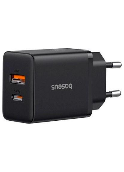 Зарядний пристрій (P10111404113-00) Baseus 1xUSB-C 30W + 1xUSB black (369880751)