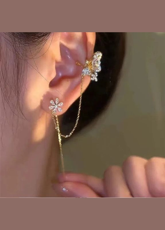 Ошатна ліва кафа з ланцюжком метелик і квітка, 5583 Fashion Jewelry (336950500)