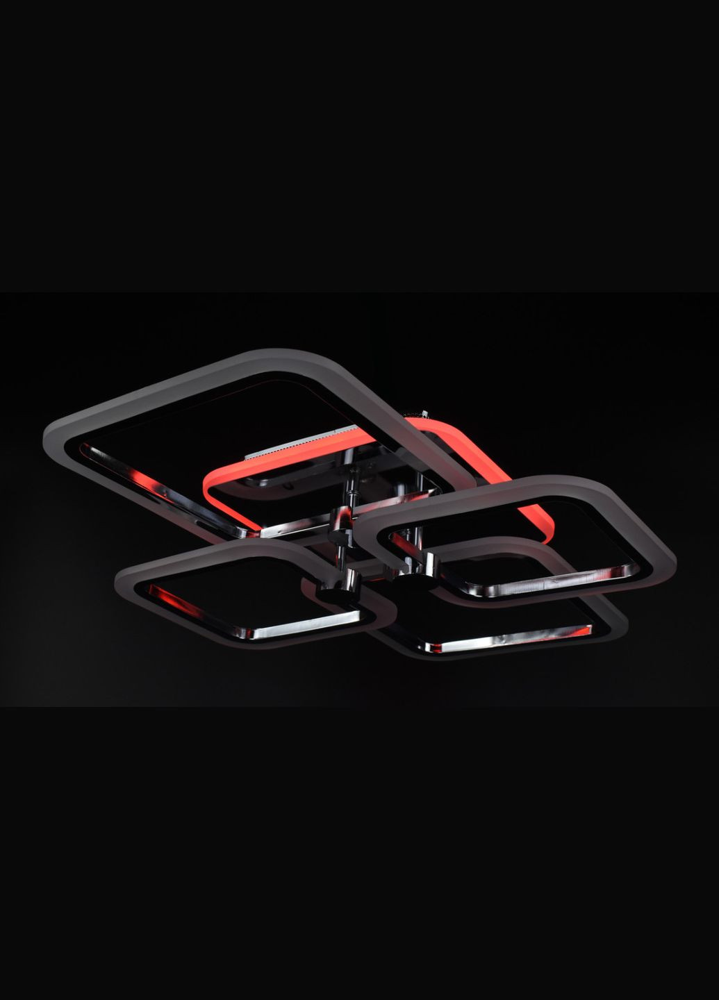 Люстра світлодіодна стельова LED світильник для квартири на стелю лед з пультом 26116 Хром 11х48х60 см. Sunnysky (364764340)