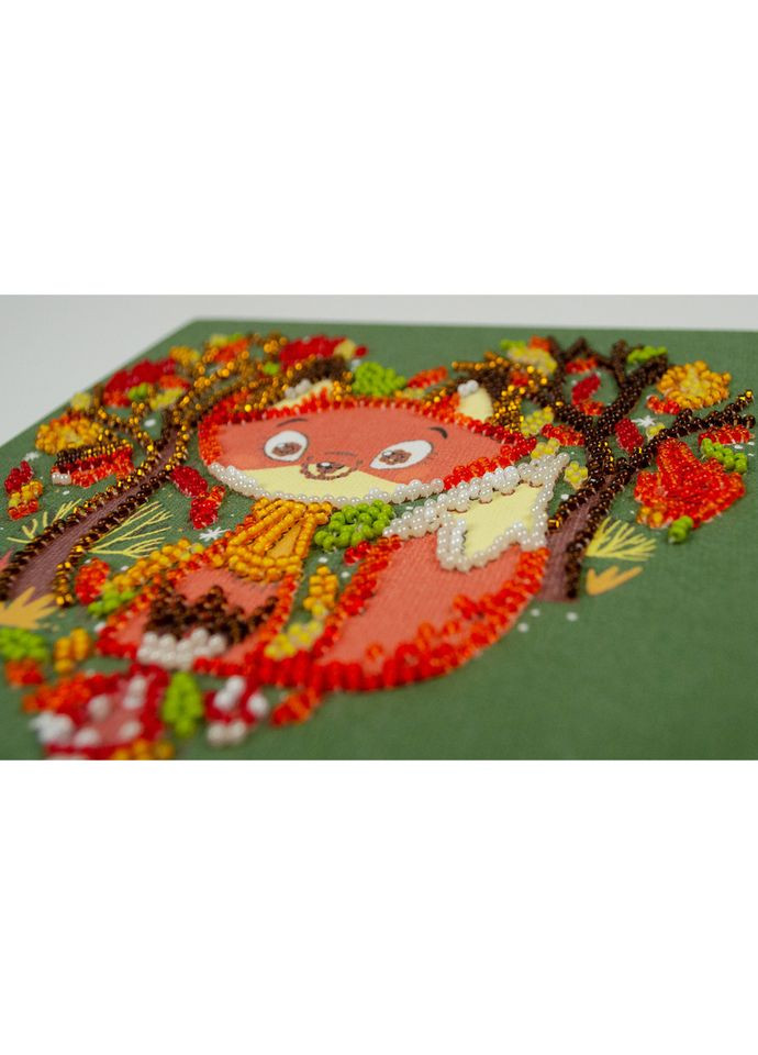 Набір-міні для вишивання бісером "Рудий лисеня" AM-243 15х15 см Abris Art (305231798)