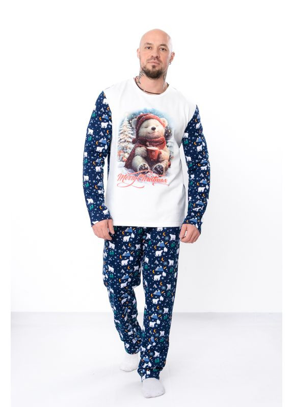Піжама чоловіча "Family look" (кофта та штани) з новорічним принтом "Ведмедик" (p-18568) Носи своє (368992101)