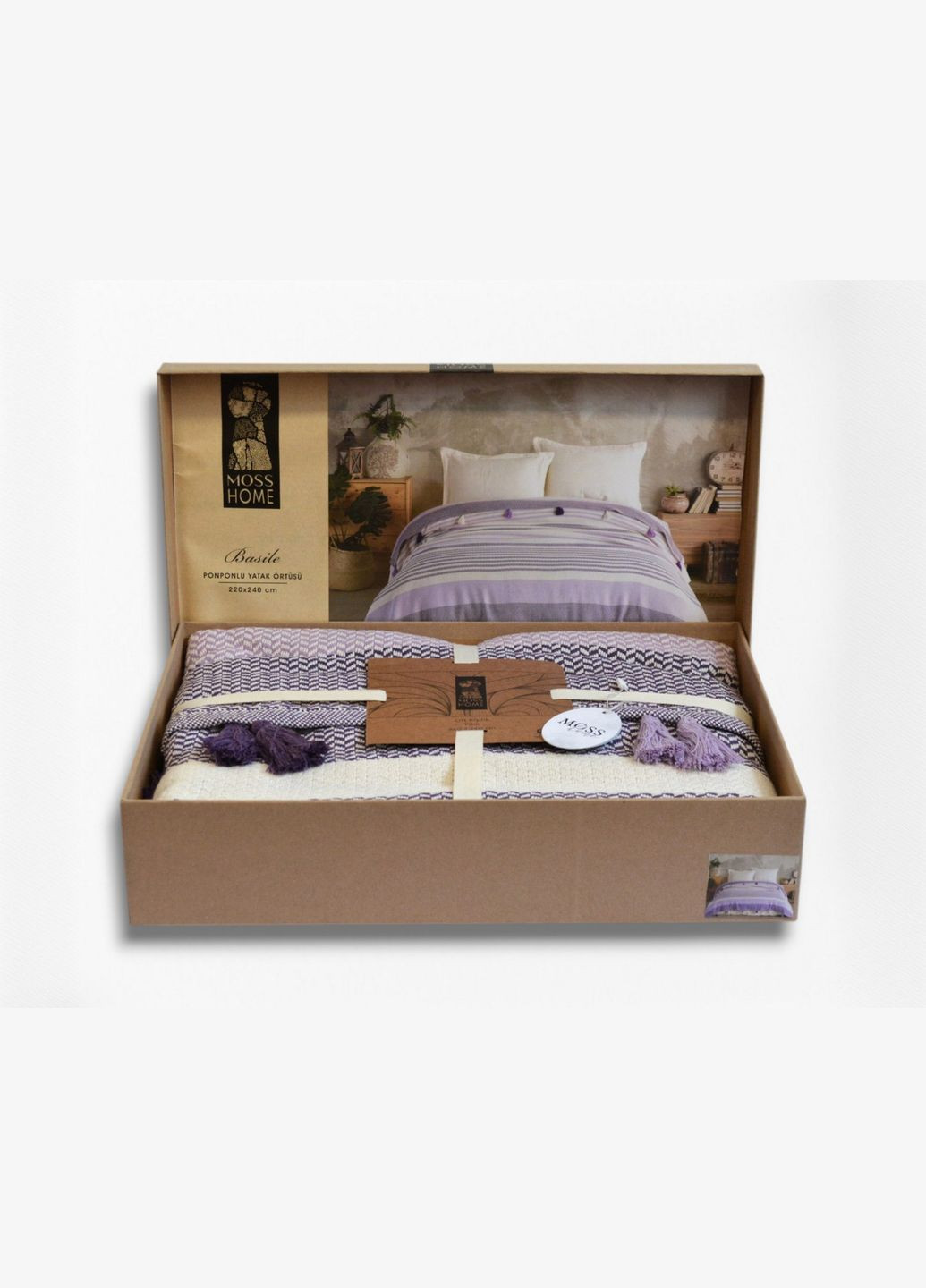 Бавовняне покривало Basile 220 x 240 см. Lila Moss (330769761)