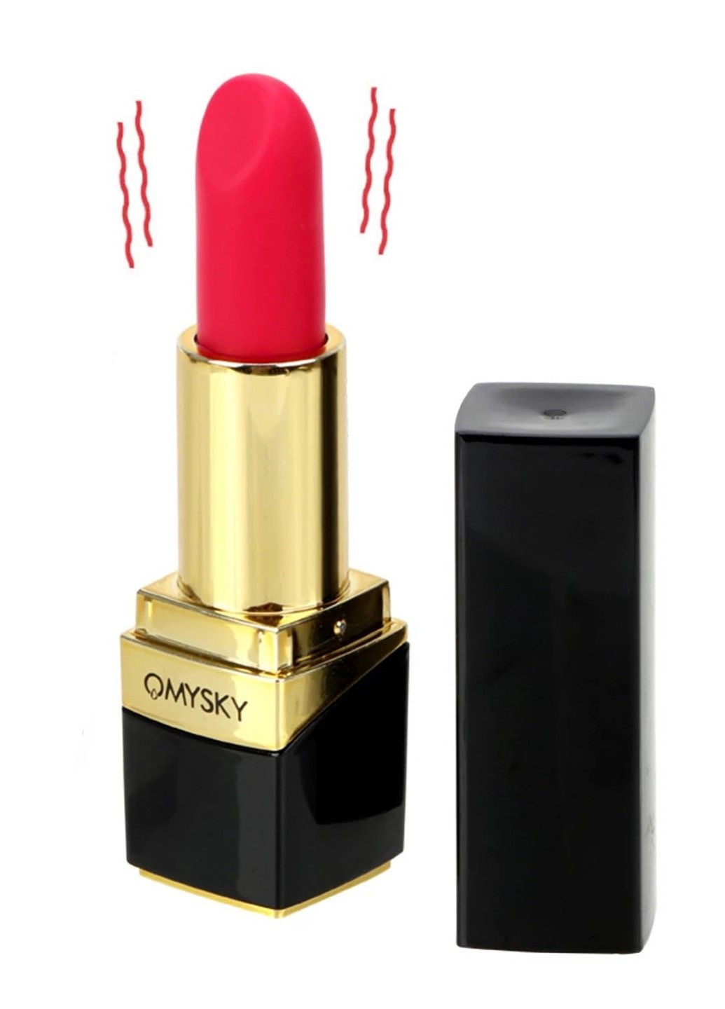 Мини-вибратор. Имитация помады ( черный, USB) We Love (284278617)