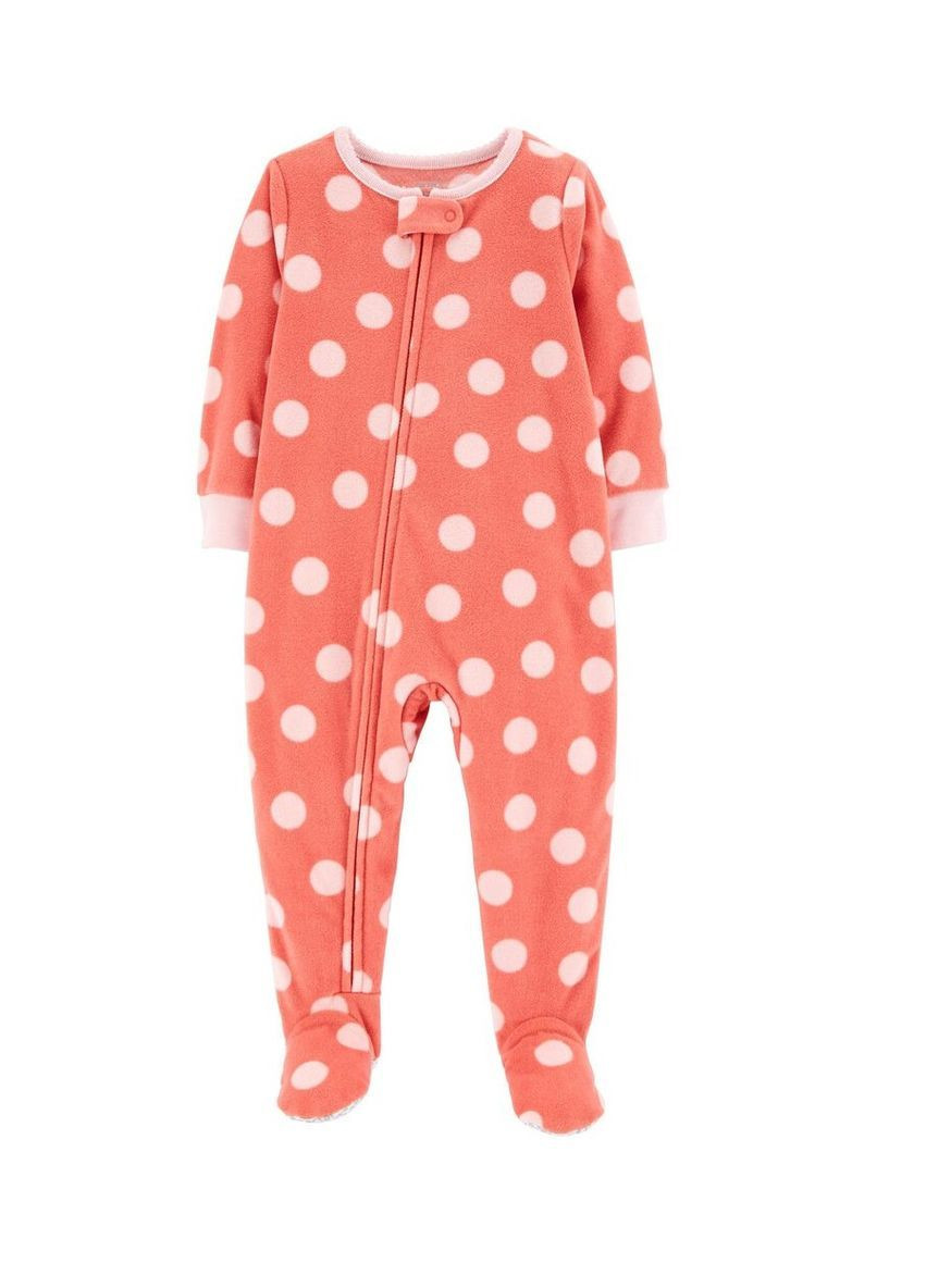 Рожева зимня чоловічок сліп флісовий в горошок carters комбінезон No Brand