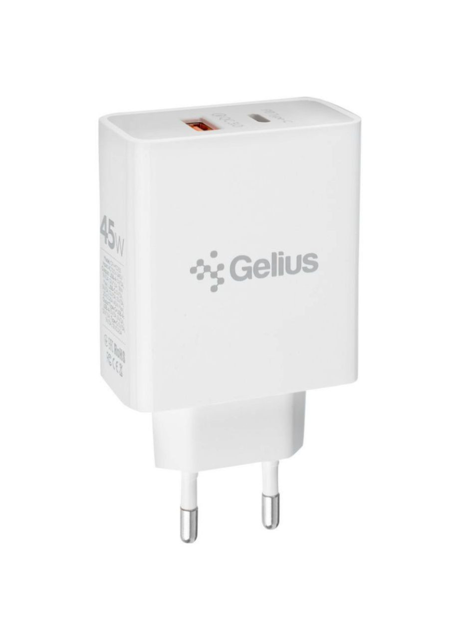 Сетевое зарядное устройство X-Duo PRO GP-HC053 с кабелем, 45 Вт, USB-C+USB-A/Адаптер с быстрой зарядкой Gelius (370254872)