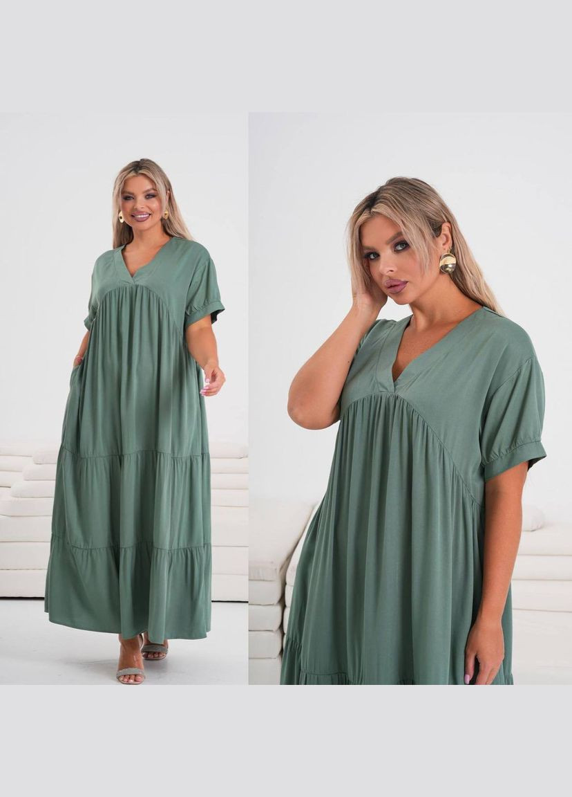 Фісташкова повсякденний, кежуал жіноча сукня вільного крою а-силует Style Point однотонна