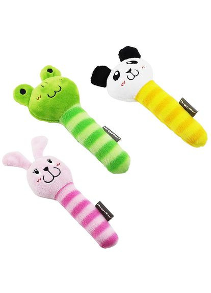 Stick Animals ДОГГИМЕННЫЙ СТИК ЗАЯЦ ЖАБКА ПАНДА мягкая игрушка с пищалкой для собак, В ассорт. (4976555857207) DoggyMan (345559498)