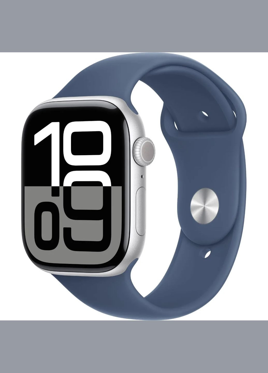 Watch Series 10 GPS 46mm Silver Aluminum Case with Denim Sport Band M/L MWWM3 Apple (360404449)