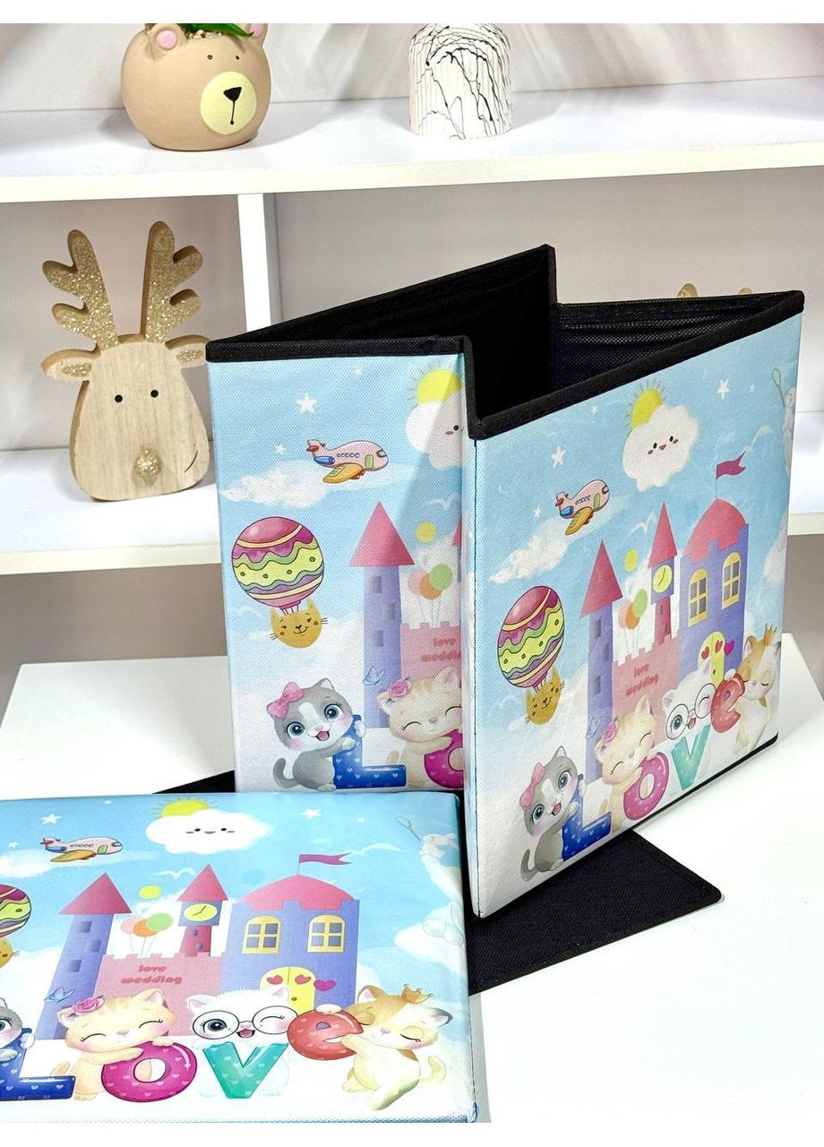 Кошик - пуф для зберігання іграшок R89687 кошик Котики "Love" Fun Game (355794543)