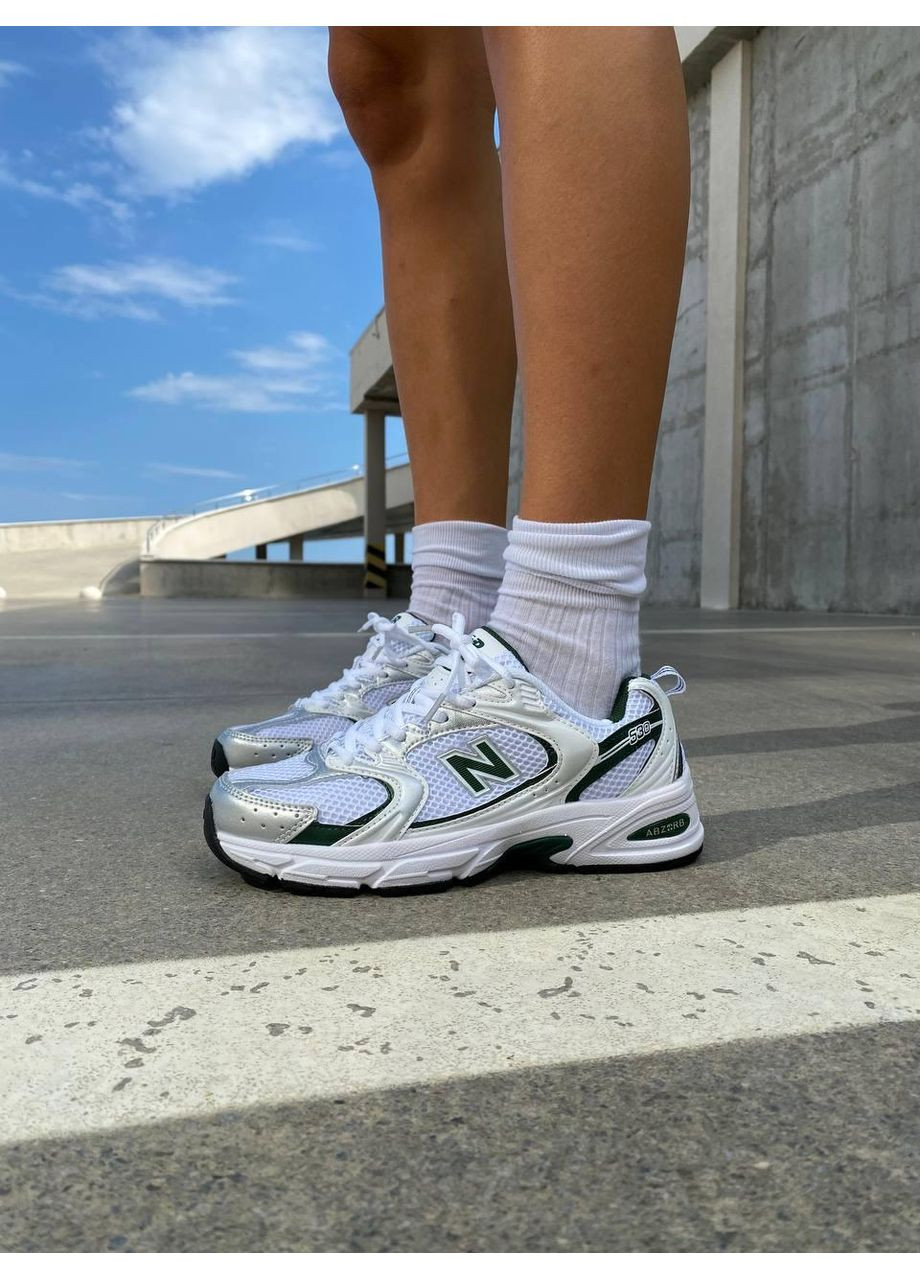 Сірі Осінні кросівки чоловічі new balance 530 green silver premium нью беланс 530 No Brand