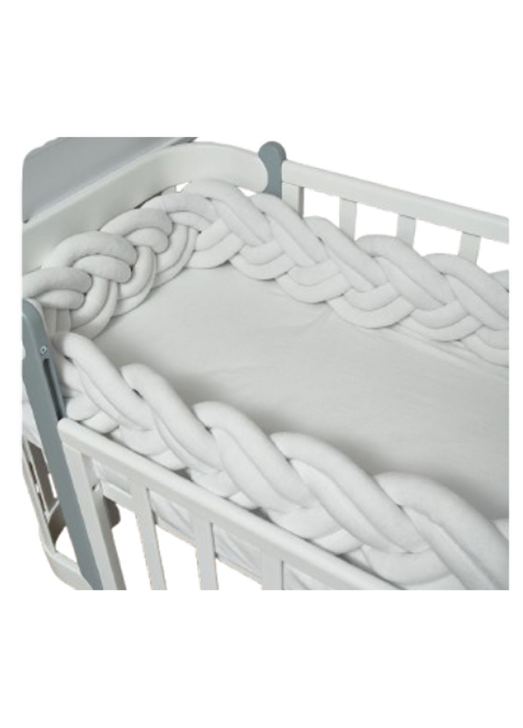 Бампер-косичка, 3-х прядна, подвійна, 260х18 см, бІлий () Twins 2020K32-260-01 (362080837)