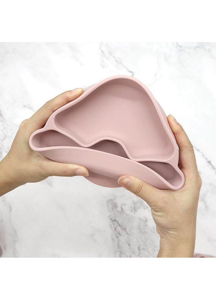 Набір силіконового дитячого посуду для прикорму на присосках оливковий+Силіконова пустушка ортодонтична вуса Англійські Cheeks (350315146)